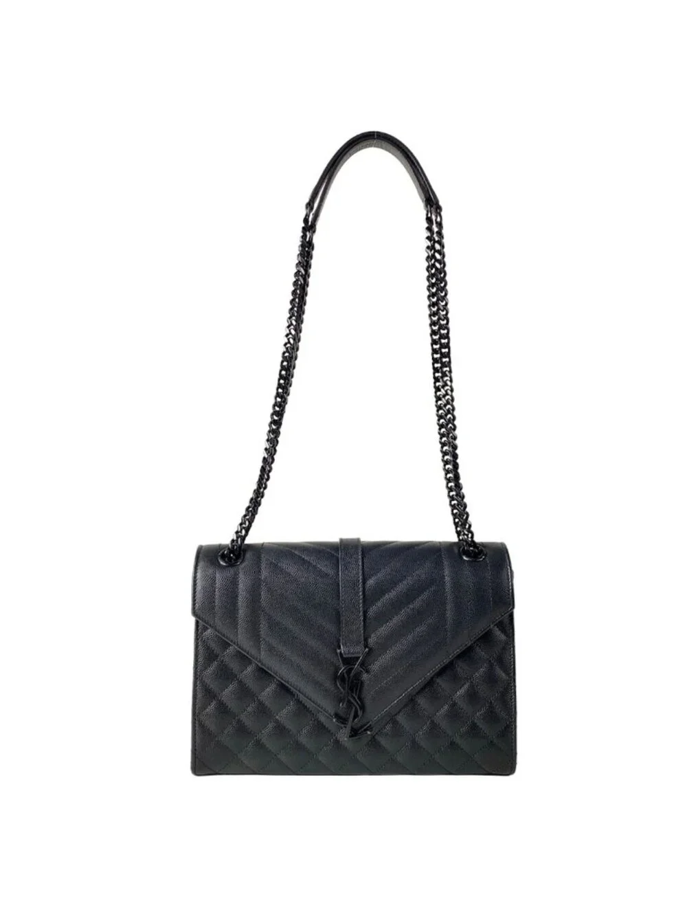 Saint Laurent Paris Shoulder Bag Classic Monogram Satchel Black Chain